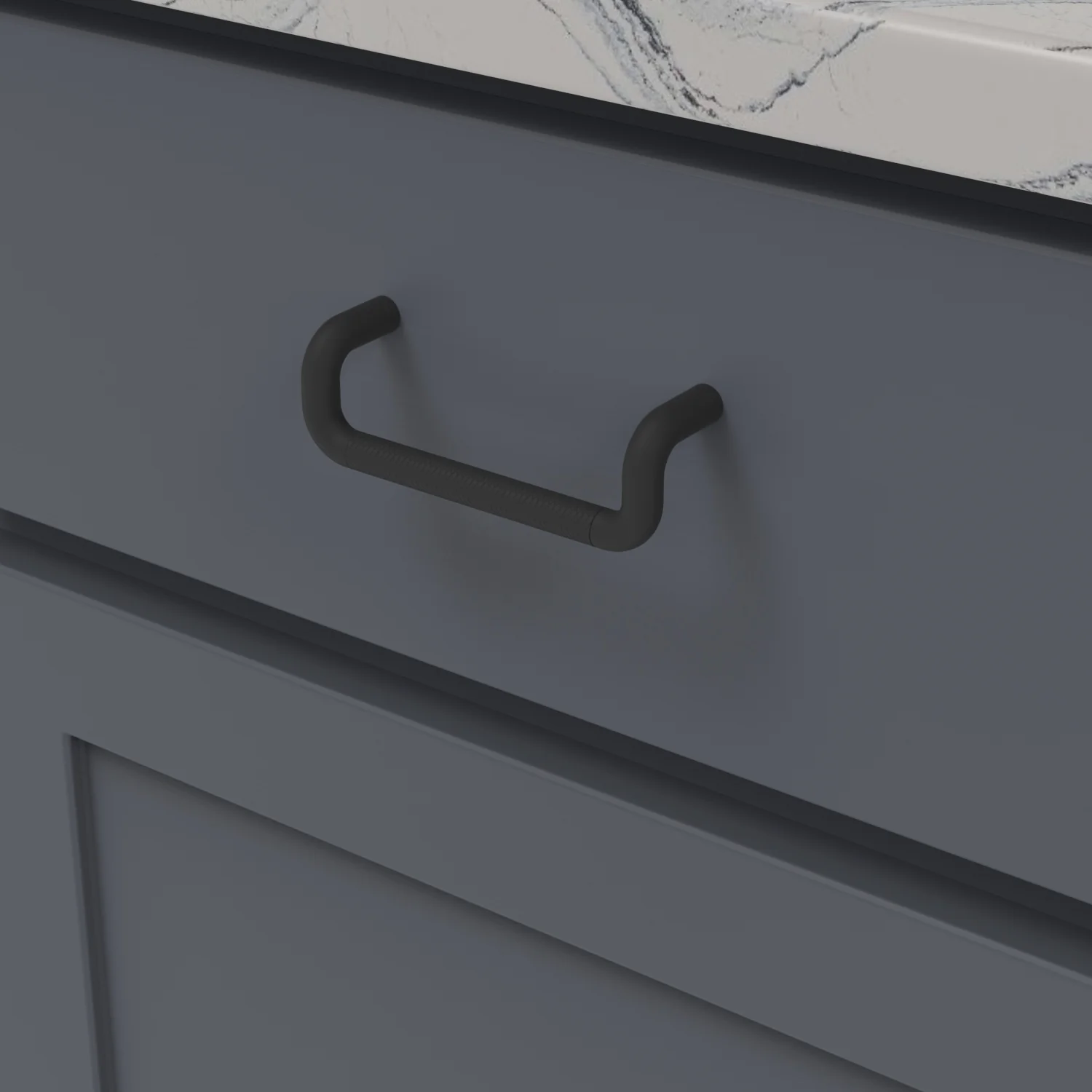 Verge Pull 3-3/4 Inch (96mm) Center to Center Matte Black Finish - Image 2