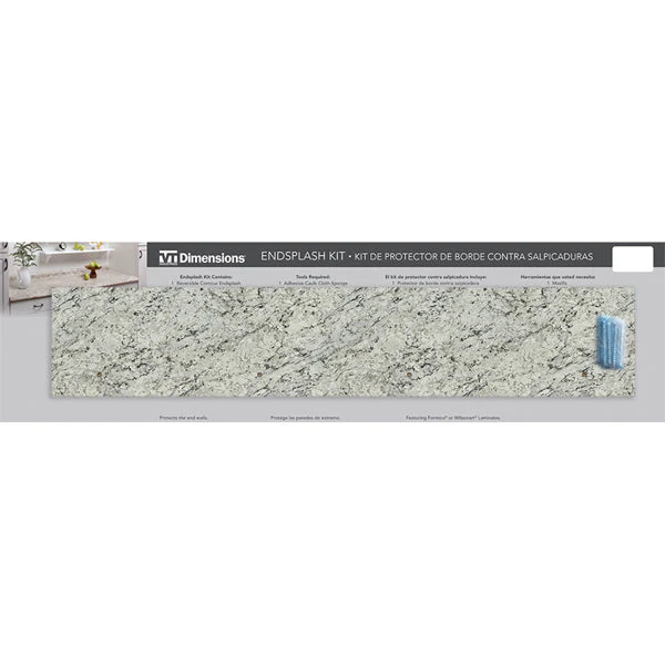 White Ice Granite End Splash Kit